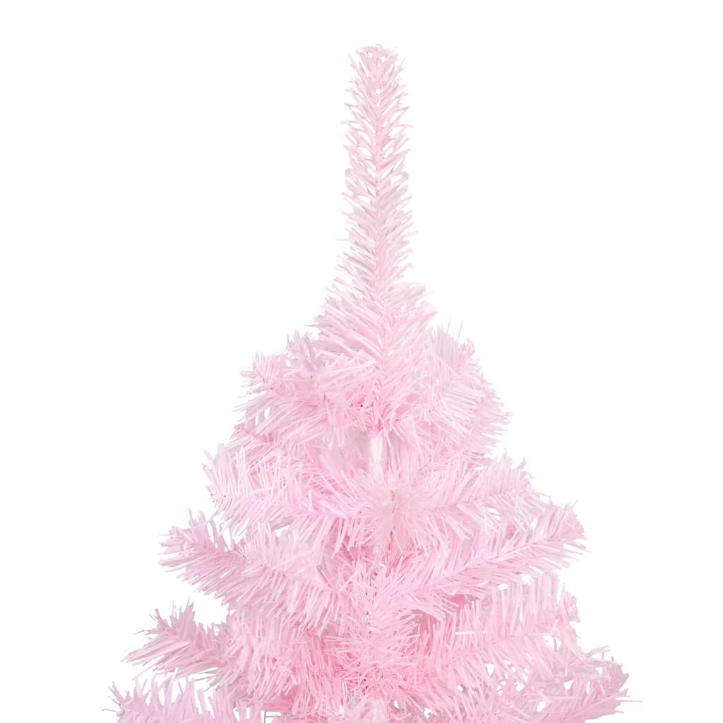Christmas Tree PVC 210 cm Pink with 300 LEDs&white/grey balls