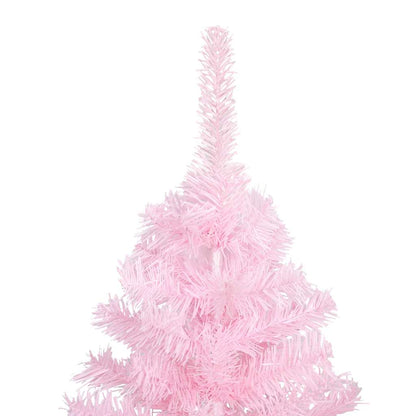 Christmas Tree PVC 210 cm Pink with 300 LEDs&white/grey balls