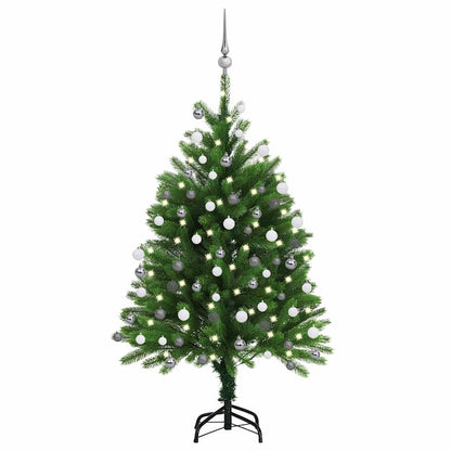 Christmas Tree Green 120 cm PE Length 75 cm with 61 white/grey balls