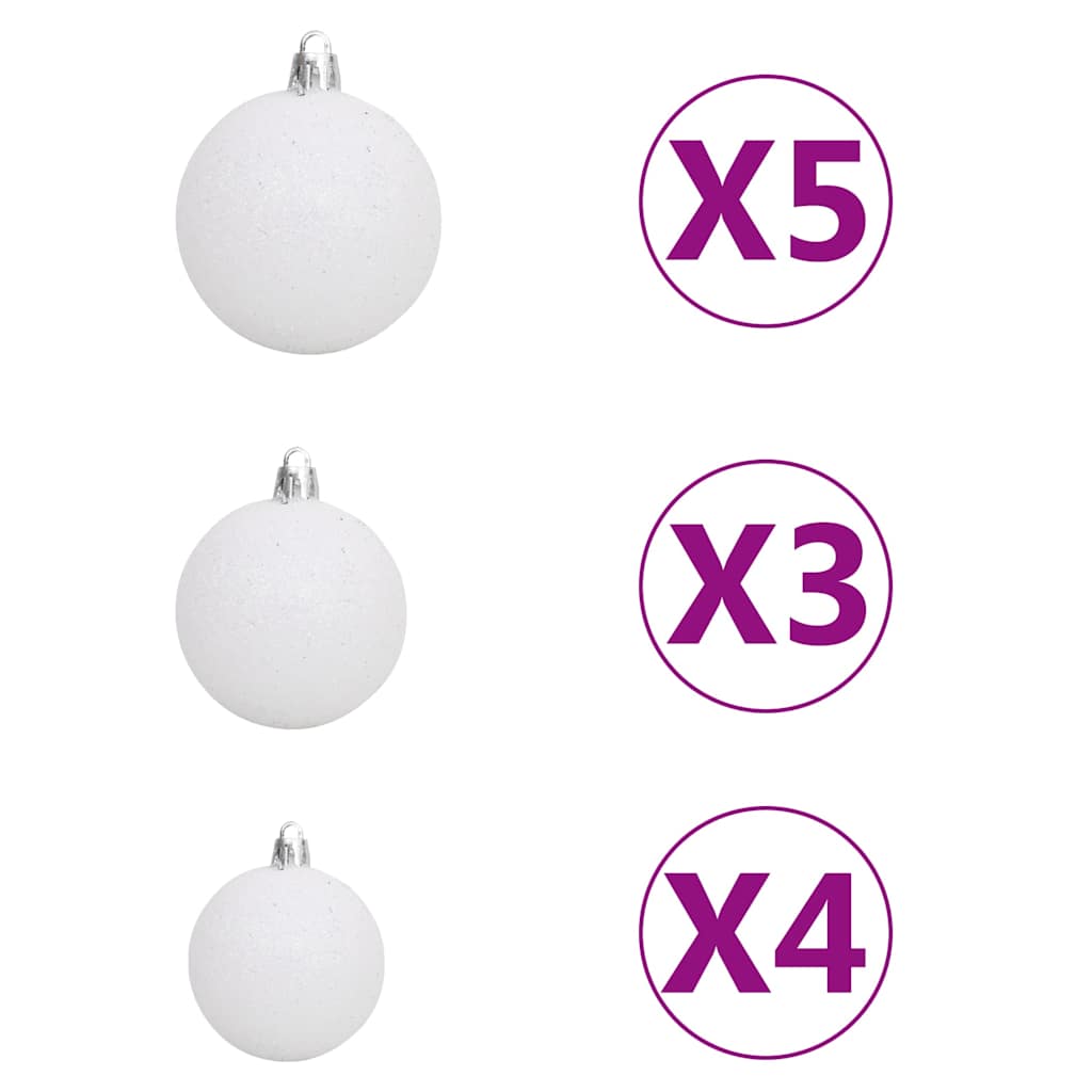 Nordmann Fir Artificial Christmas Tree LED&Ball Set Green 120cm White 180 cm 144 cm