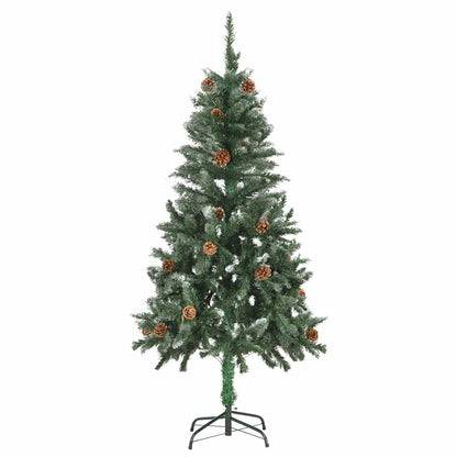 Artificial Pre-lit Christmas Tree with Pine Cones 150 cm Green and white 150 cm 89 cm