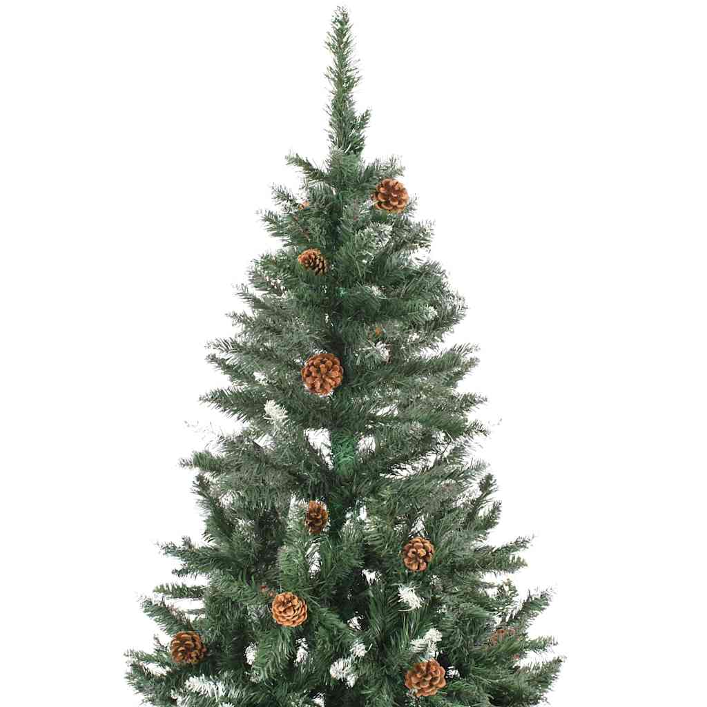 Artificial Pre-lit Christmas Tree with Pine Cones 150 cm Green and white 150 cm 89 cm