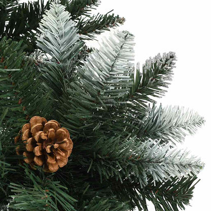 Artificial Pre-lit Christmas Tree with Pine Cones 150 cm Green and white 150 cm 89 cm