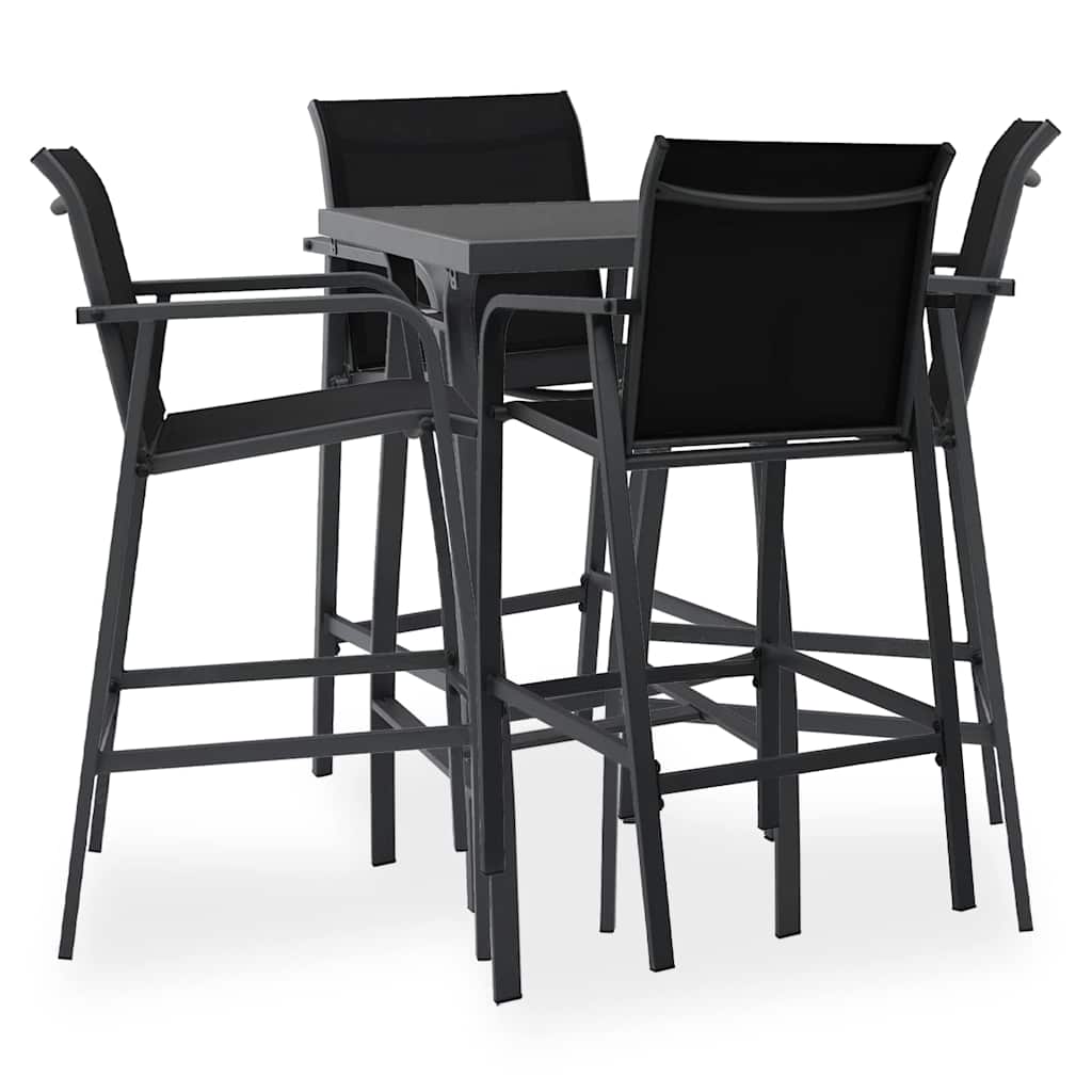 3 Piece Garden Bar Black