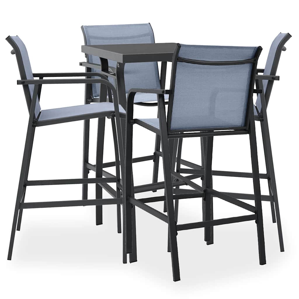 3 Piece Garden Bar Black and grey