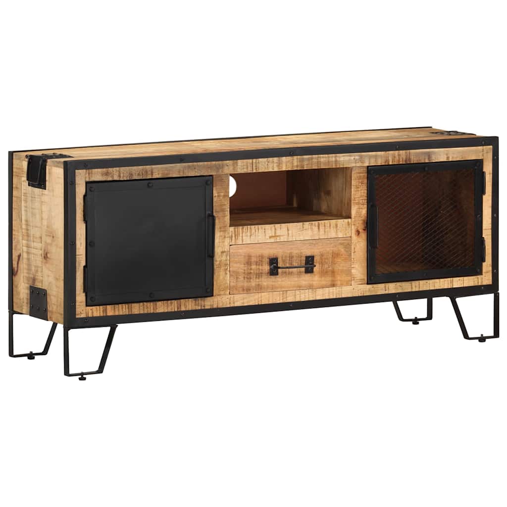 vidaXL TV Cabinet | Natural Mango Wood, Black 1