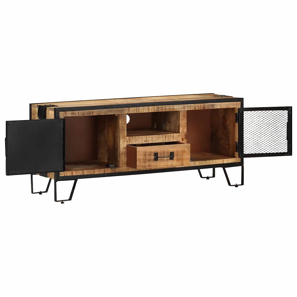 vidaXL TV Cabinet | Natural Mango Wood, Black 2
