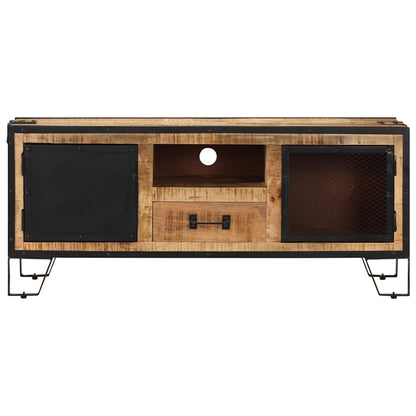 vidaXL TV Cabinet | Natural Mango Wood, Black 4