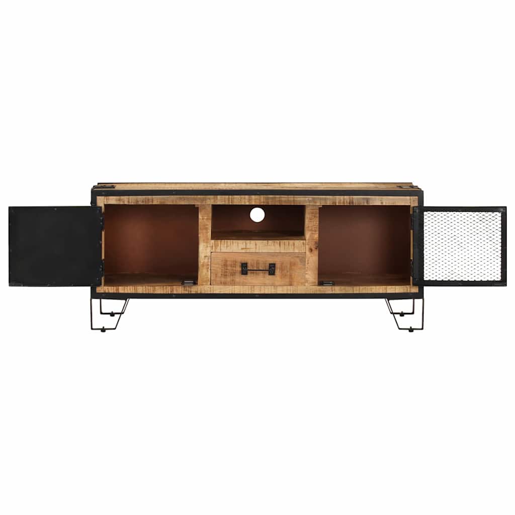 vidaXL TV Cabinet | Natural Mango Wood, Black 5