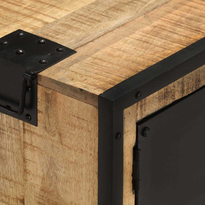 vidaXL TV Cabinet | Natural Mango Wood, Black 6