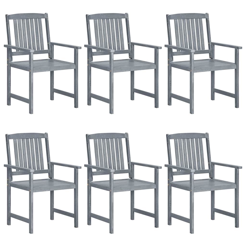 vidaXL Garden Chairs 6 pcs Solid Acacia Wood Grey 1