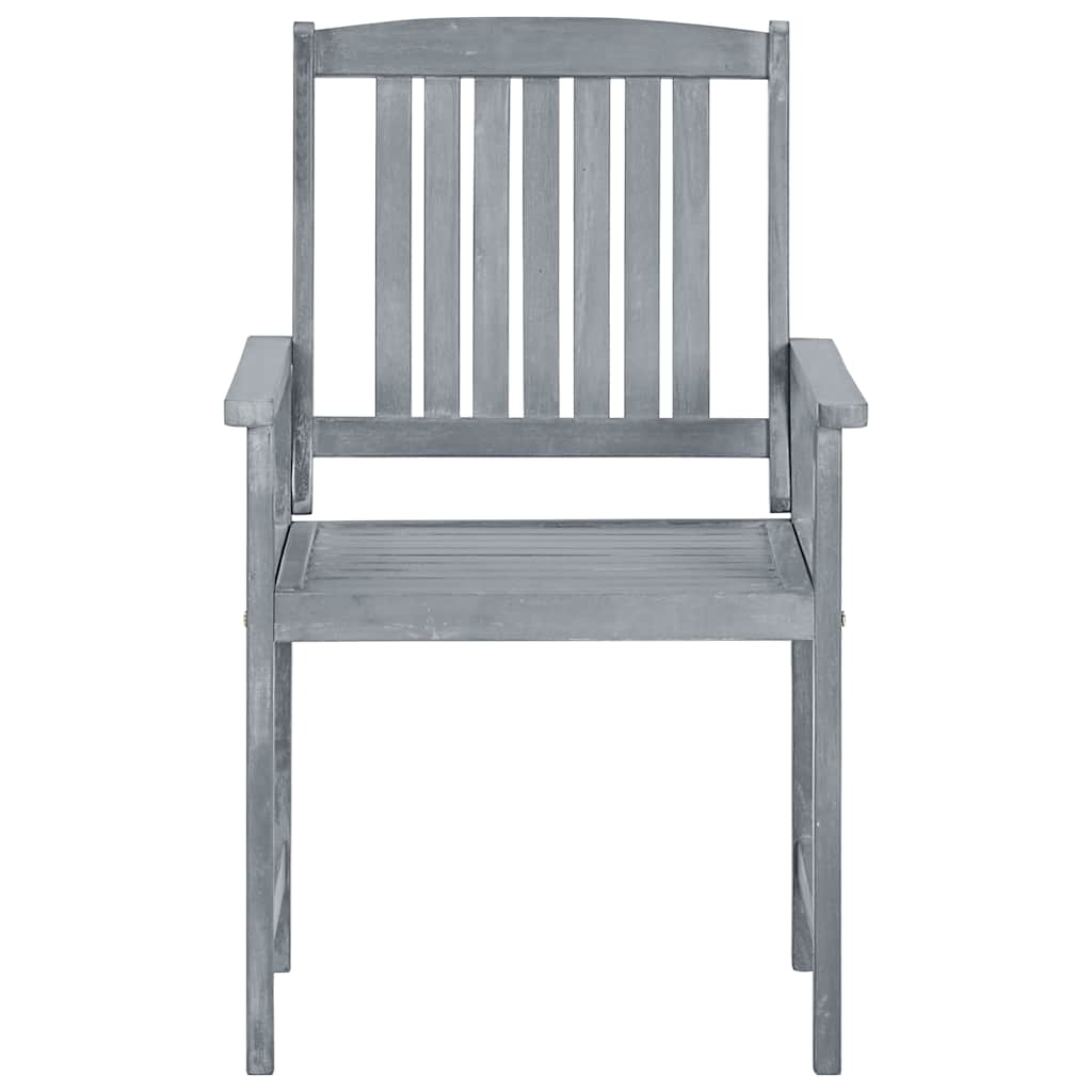 vidaXL Garden Chairs 6 pcs Solid Acacia Wood Grey 3