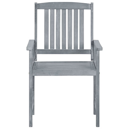 vidaXL Garden Chairs 6 pcs Solid Acacia Wood Grey 3