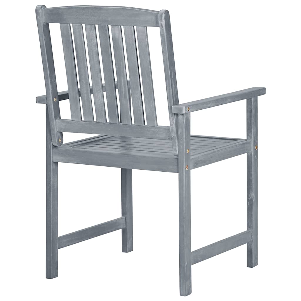vidaXL Garden Chairs 6 pcs Solid Acacia Wood Grey 5