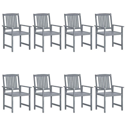 vidaXL Garden Chairs 8 pcs Solid Acacia Wood Grey 1