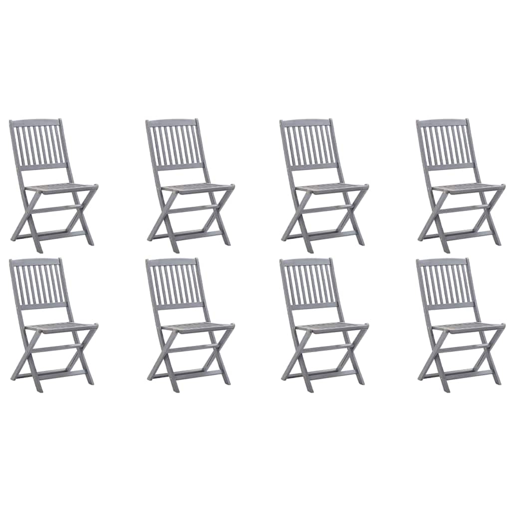 vidaXL Folding Chairs Solid Acacia Wood without Armrest