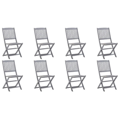 vidaXL Folding Chairs Solid Acacia Wood without Armrest