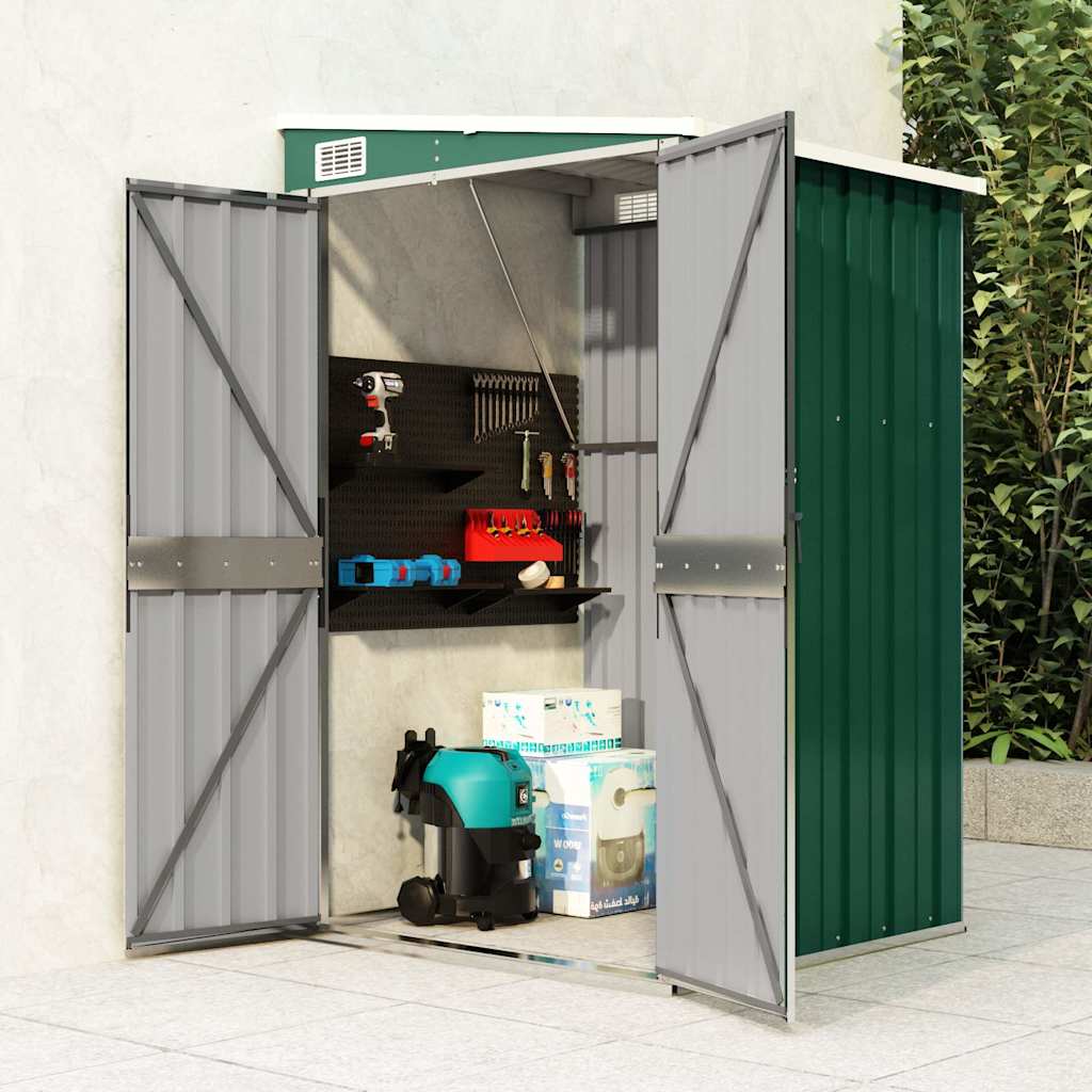 vidaXL Wall-mounted Garden Shed Galvanised Steel