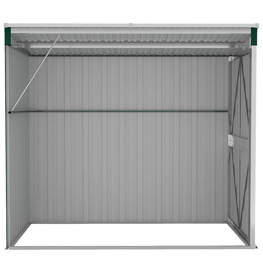 vidaXL Wall-mounted Garden Shed Green 118x194x178 cm Galvanised Steel 3