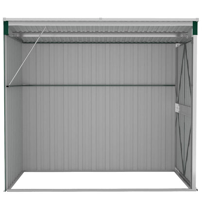 vidaXL Wall-mounted Garden Shed Green 118x194x178 cm Galvanised Steel 3