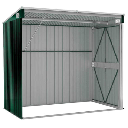 vidaXL Wall-mounted Garden Shed Green 118x194x178 cm Galvanised Steel 4