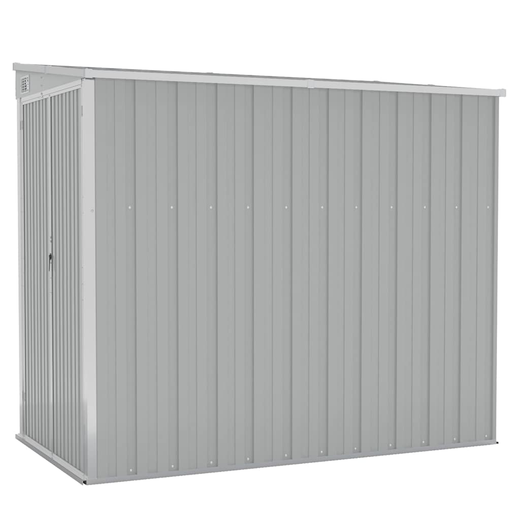 vidaXL Wall-mounted Garden Shed Grey 118x194x178 cm Galvanised Steel 2