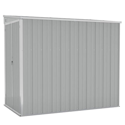 vidaXL Wall-mounted Garden Shed Grey 118x194x178 cm Galvanised Steel 2