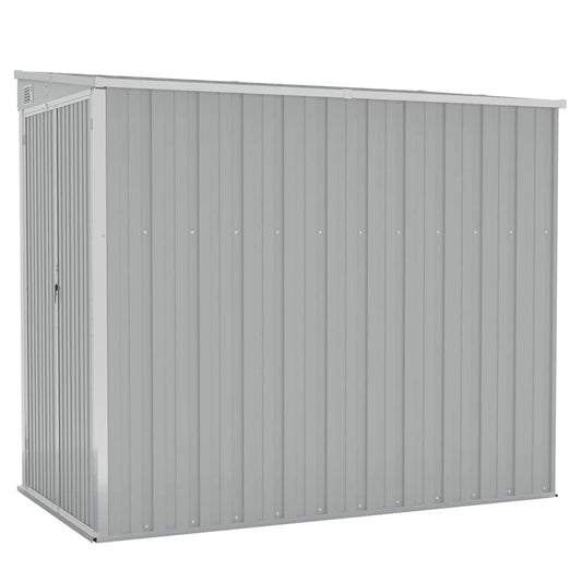 vidaXL Wall-mounted Garden Shed Grey 118x194x178 cm Galvanised Steel 2