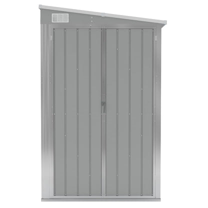 vidaXL Wall-mounted Garden Shed Grey 118x194x178 cm Galvanised Steel 3