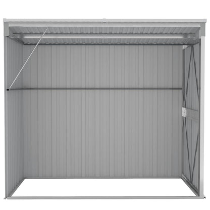 vidaXL Wall-mounted Garden Shed Grey 118x194x178 cm Galvanised Steel 5