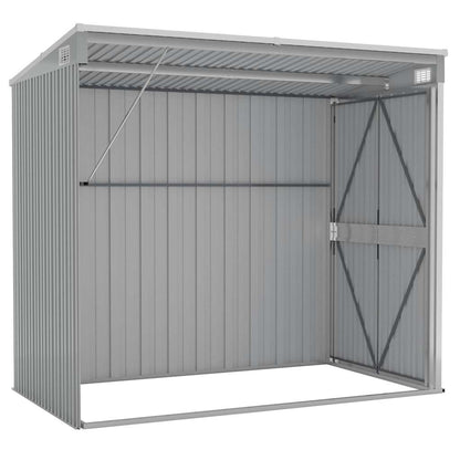 vidaXL Wall-mounted Garden Shed Grey 118x194x178 cm Galvanised Steel 6