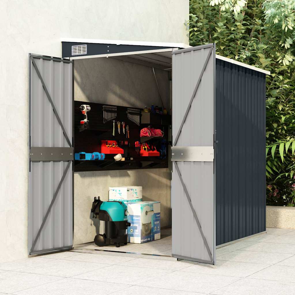 vidaXL Wall-mounted Garden Shed Galvanised Steel