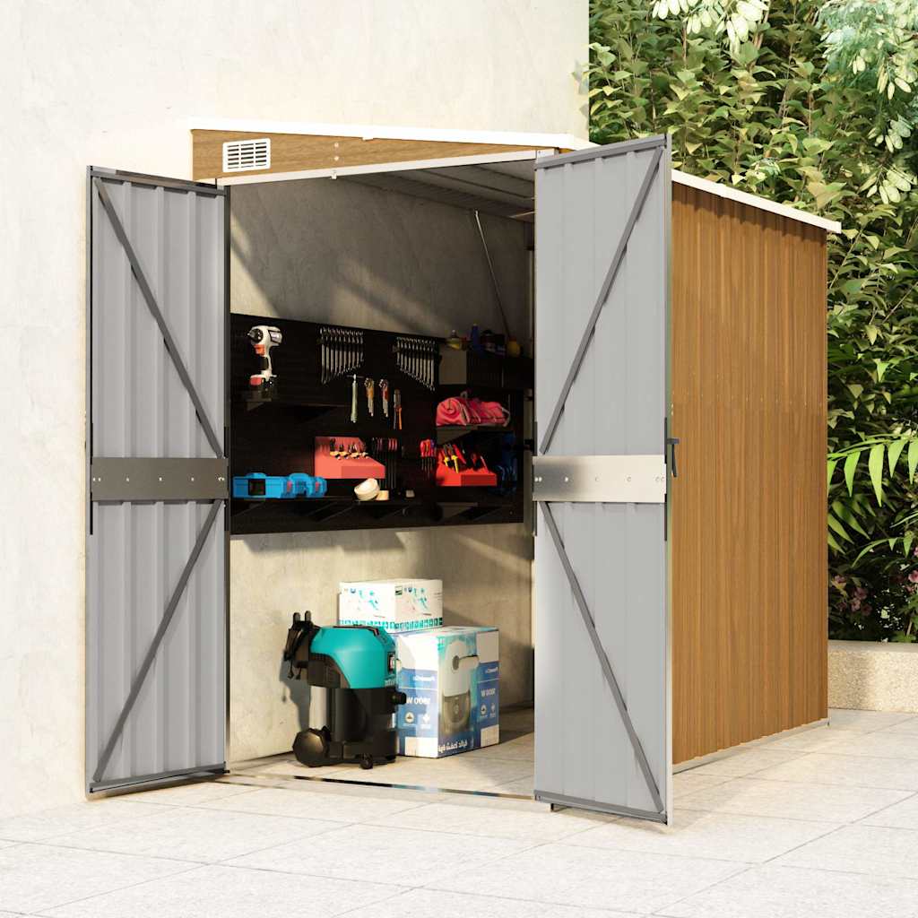 vidaXL Wall-mounted Garden Shed Galvanised Steel