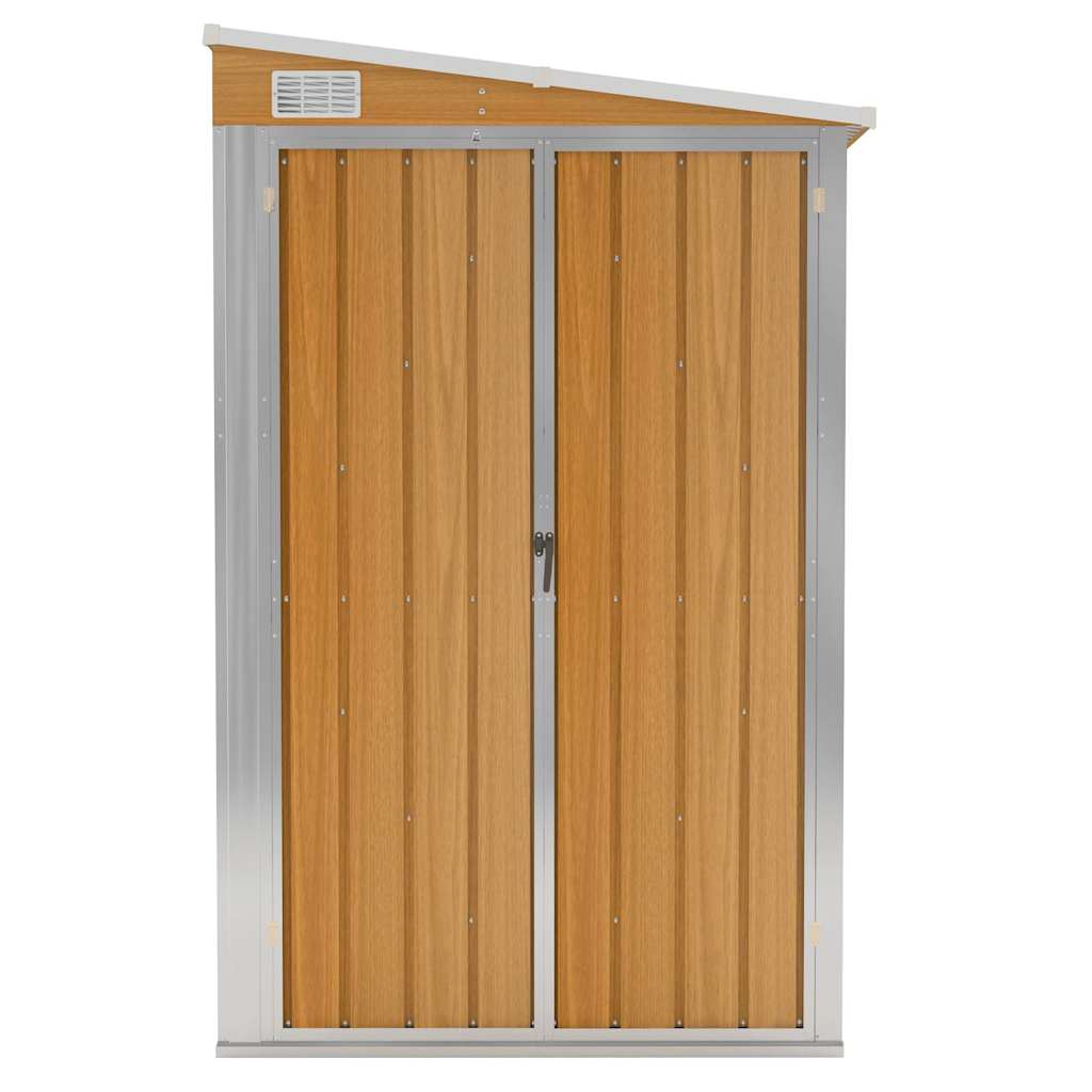 vidaXL Wall-mounted Garden Shed Brown 118x382x178 cm Galvanised Steel 6