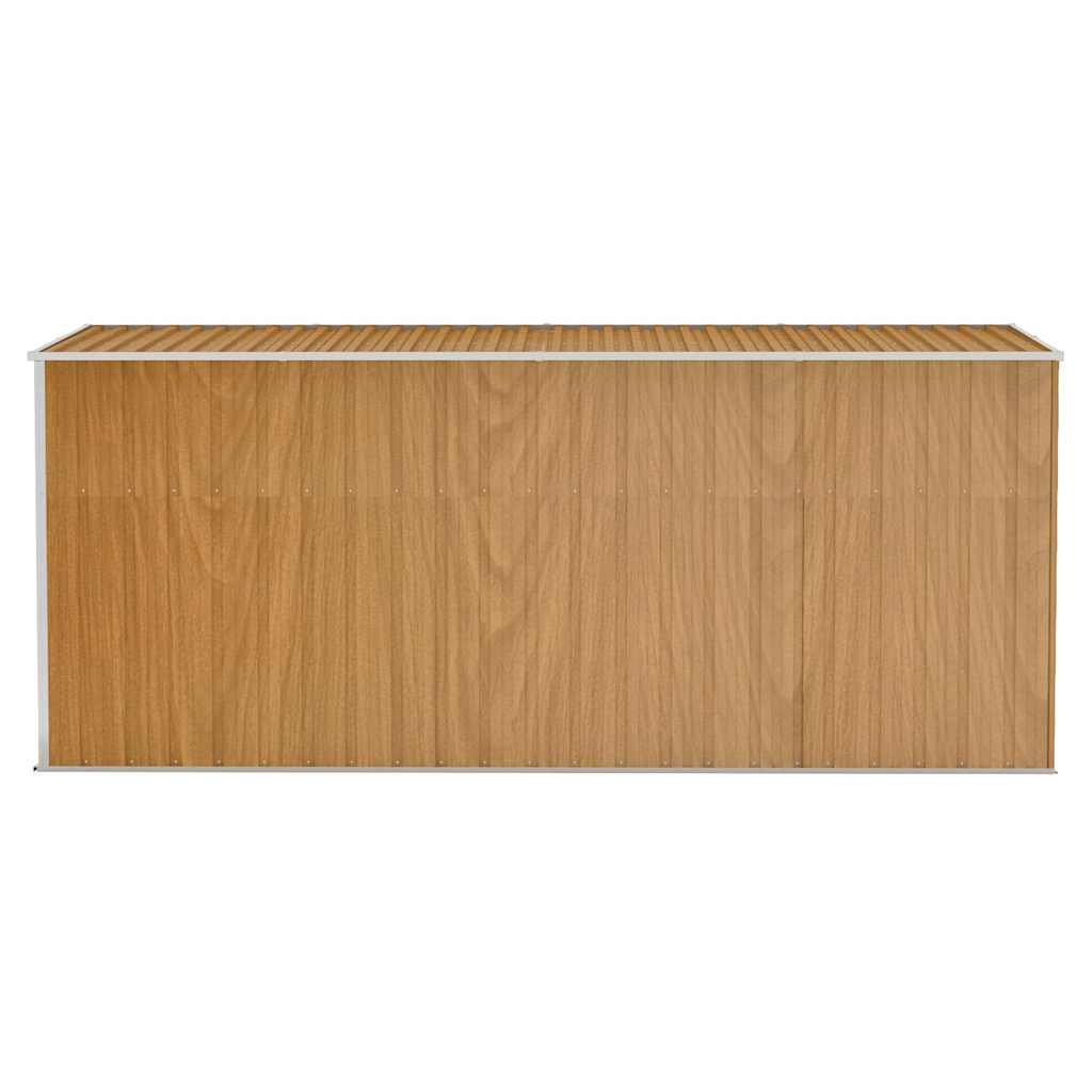vidaXL Wall-mounted Garden Shed Brown 118x382x178 cm Galvanised Steel 5