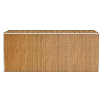 vidaXL Wall-mounted Garden Shed Brown 118x382x178 cm Galvanised Steel 5