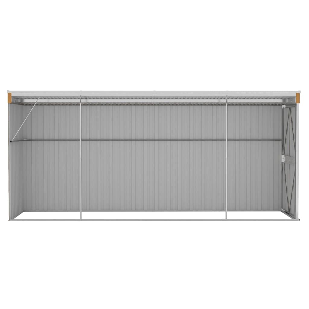 vidaXL Wall-mounted Garden Shed Brown 118x382x178 cm Galvanised Steel 3
