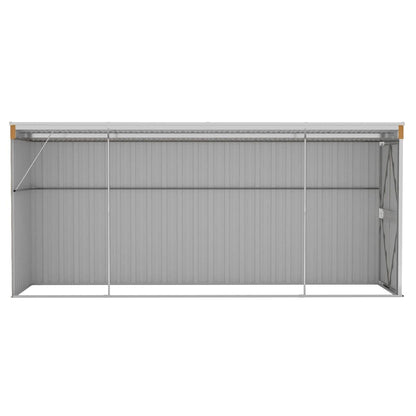 vidaXL Wall-mounted Garden Shed Brown 118x382x178 cm Galvanised Steel 3