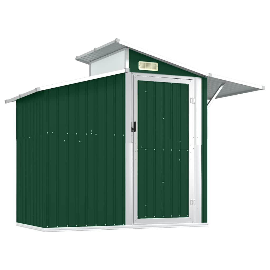 vidaXL Garden Shed Green 270x130x208,5 cm Galvanised Steel 2