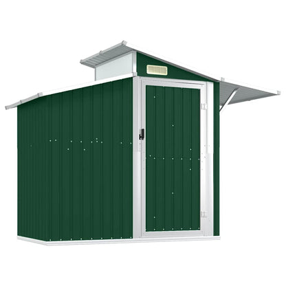Garden Shed 270x130x208,5 cm Galvanised Steel Green
