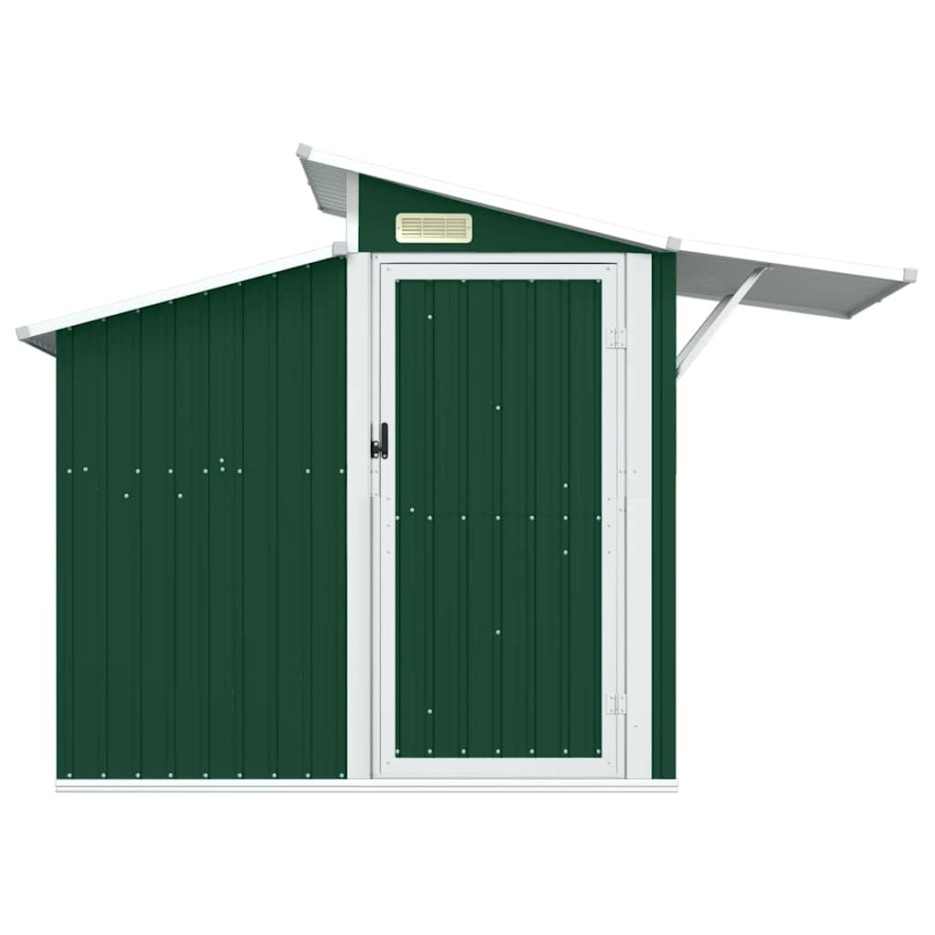 vidaXL Garden Shed Green 270x130x208,5 cm Galvanised Steel 3