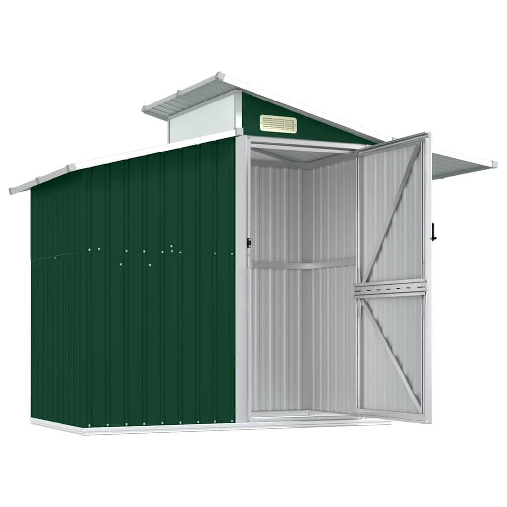 vidaXL Garden Shed Green 270x130x208,5 cm Galvanised Steel 4
