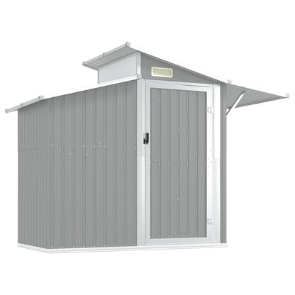 vidaXL Garden Shed Grey 270x130x208.5 cm Galvanised Steel 3
