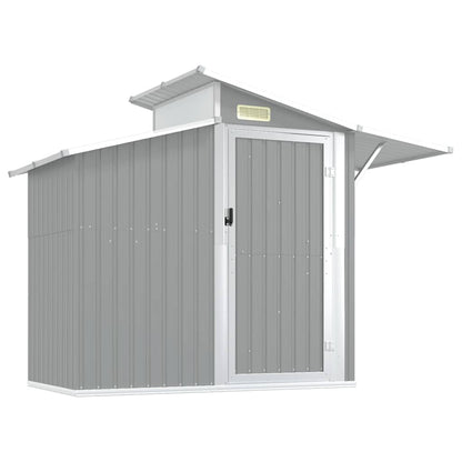 Garden Shed 270x130x208,5 cm Galvanised Steel Grey