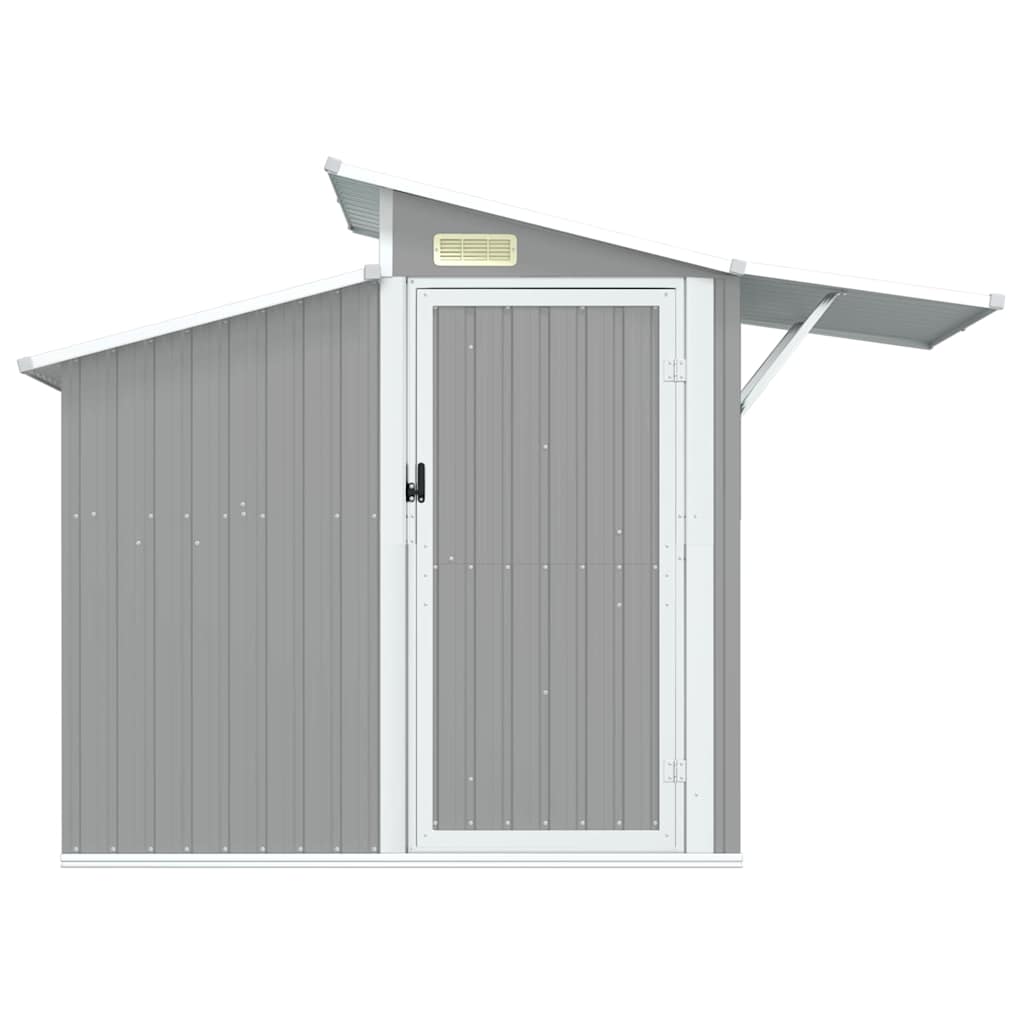 vidaXL Garden Shed Grey 270x130x208.5 cm Galvanised Steel 4