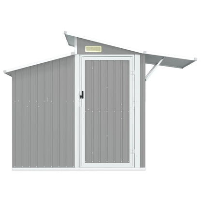 vidaXL Garden Shed Grey 270x130x208.5 cm Galvanised Steel 4