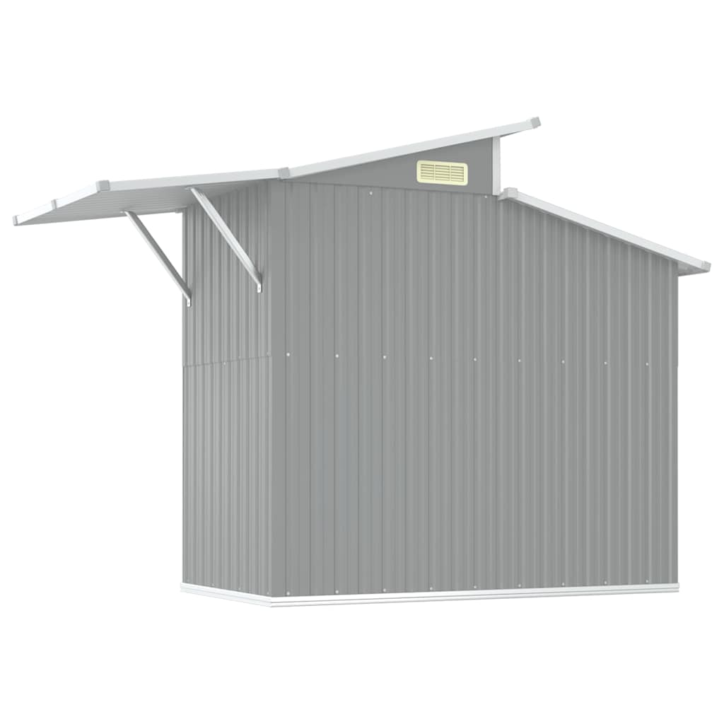 vidaXL Garden Shed Grey 270x130x208.5 cm Galvanised Steel 6