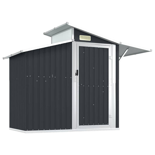 vidaXL Garden Shed Anthracite 270x130x208.5 cm Galvanised Steel 2