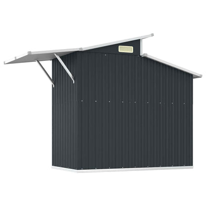 vidaXL Garden Shed Anthracite 270x130x208.5 cm Galvanised Steel 6