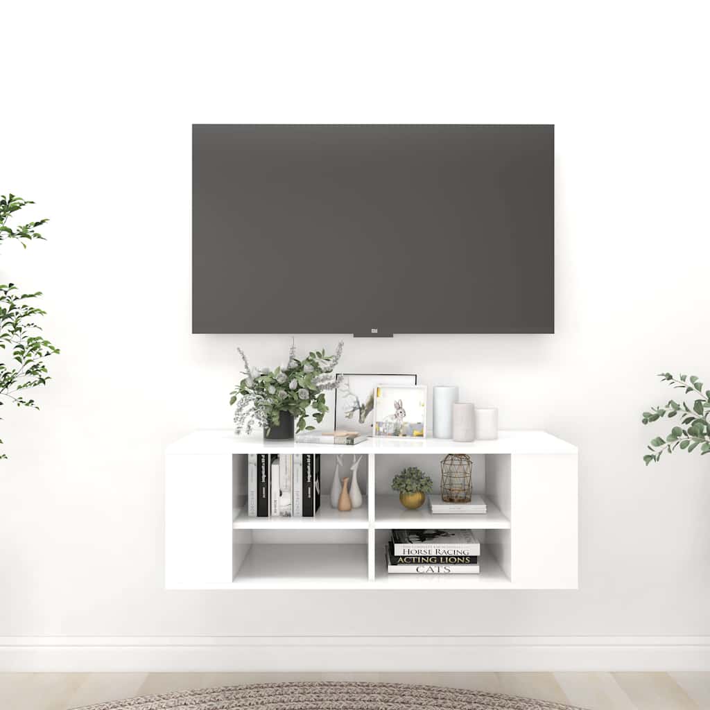 Wall-Mounted TV Cabinet 102x35x35 cm Engineered Wood White